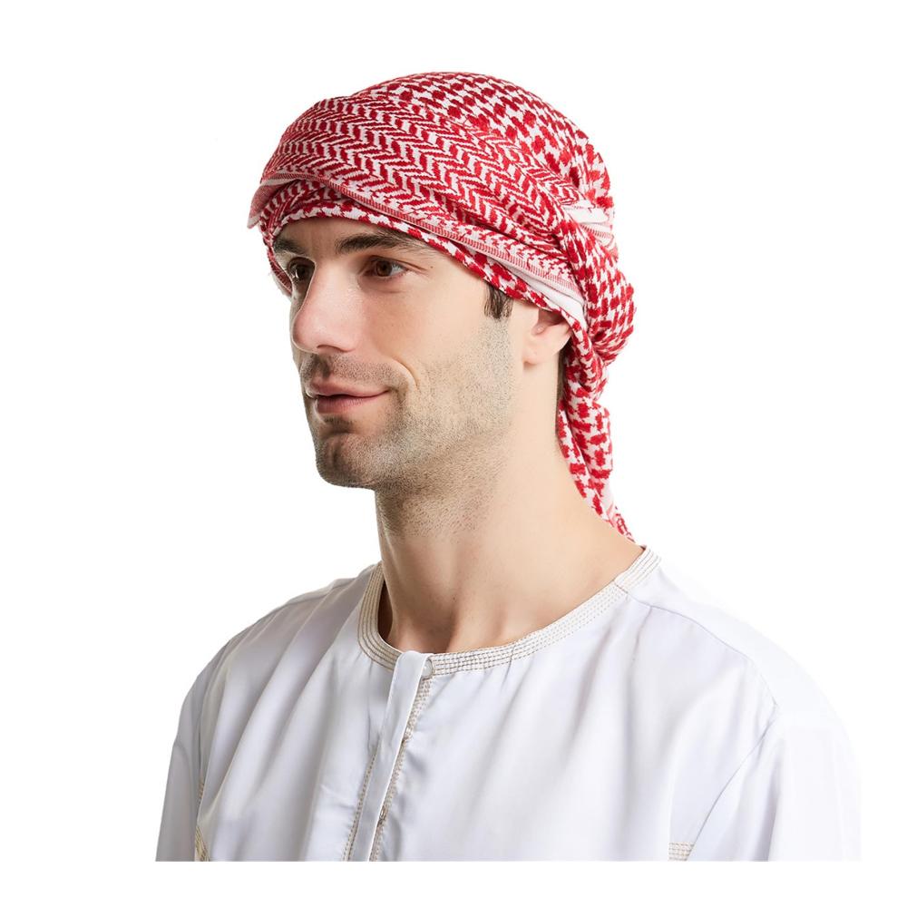 Jacquard Arabischer Schal - Religiöser Keffiyeh für Erwachsene in Geschenkbox | Outdoor Kopftuch für Männer ideal zum Radfahren | Haarschmuck Shemagh Schal für Männer und Frauen