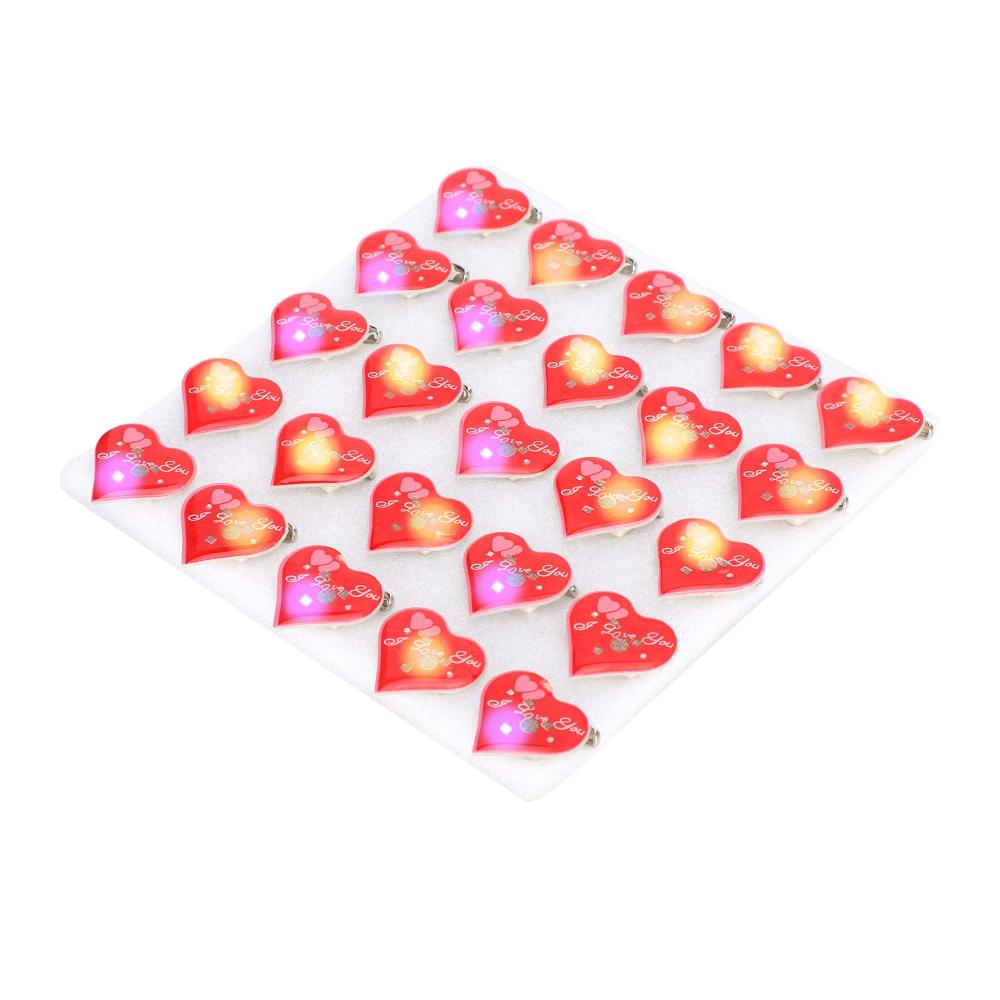 Herz LED Weihnachtsbroschen - Partybedarf für DIY Handwerk und Scrapbooking Wiederverwendbare Weihnachtsnadeln - Ideal für Haarnadeln Weihnachtssocken