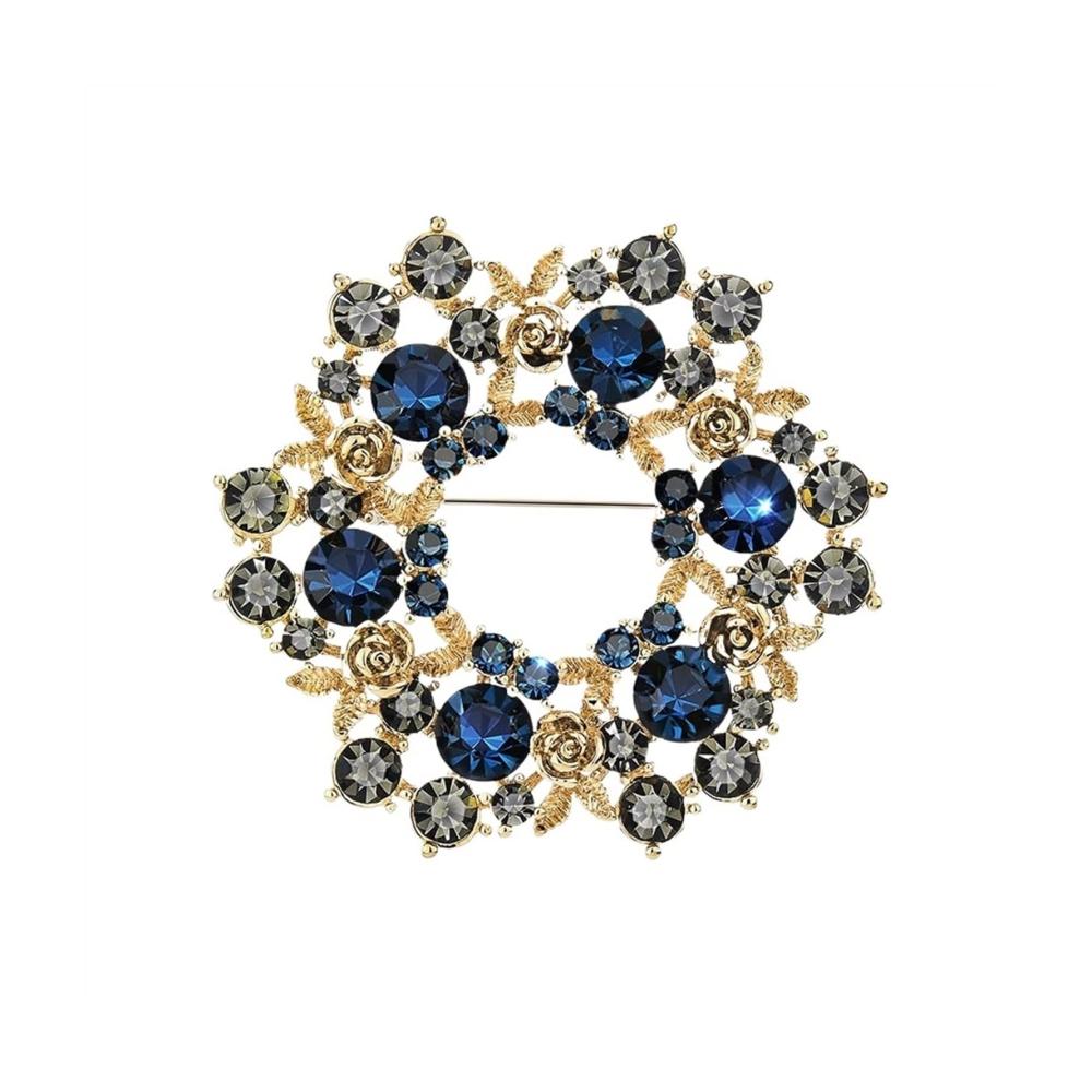 Broschen & Anstecknadeln Vintage Kristall Kranz Pin für Mode-Anzüge Luxus Mantel-Accessoire mit Krone-Brook-Dekoration