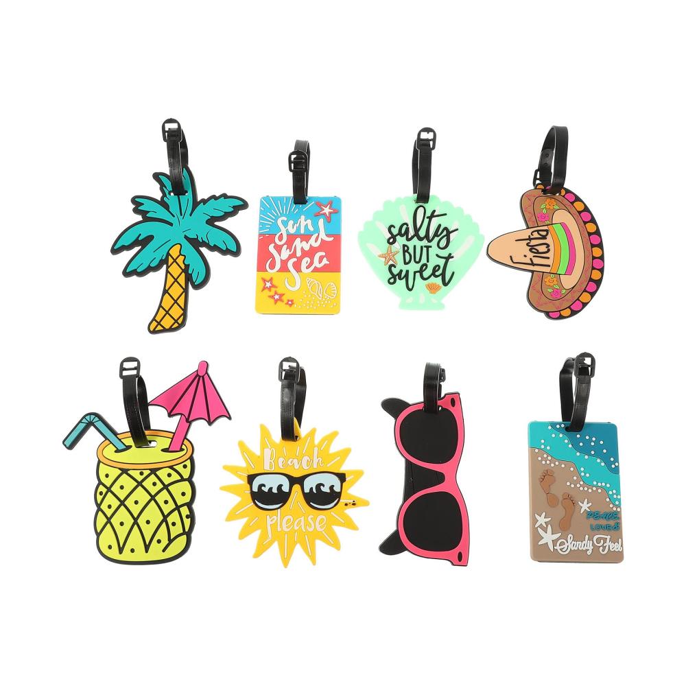 40er-Set Koffer- und Taschenanhänger - Bunte Strandmotive Gepäckanhänger mit Labels