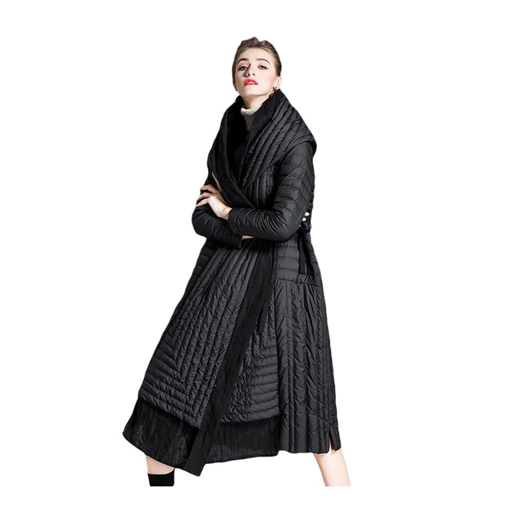 Winter Daunenjacke mit Kapuze - Großzügiger Schnitt Wärme und Komfort im Langmantel-Stil