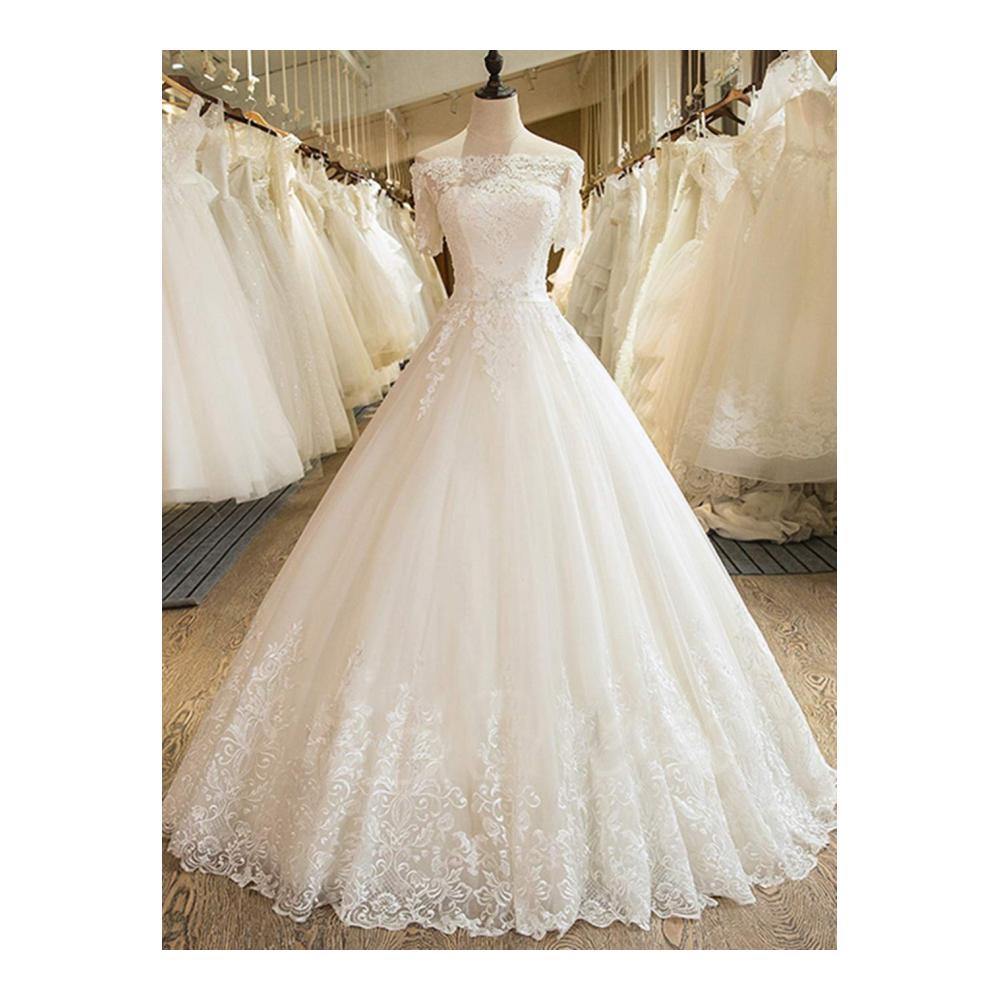 Vintage Ein-Schulter-Brautkleid in Reines Weiß Bodenlang mit Fischschwanz - Größe 12 (L) für Hochzeit & Eleganz