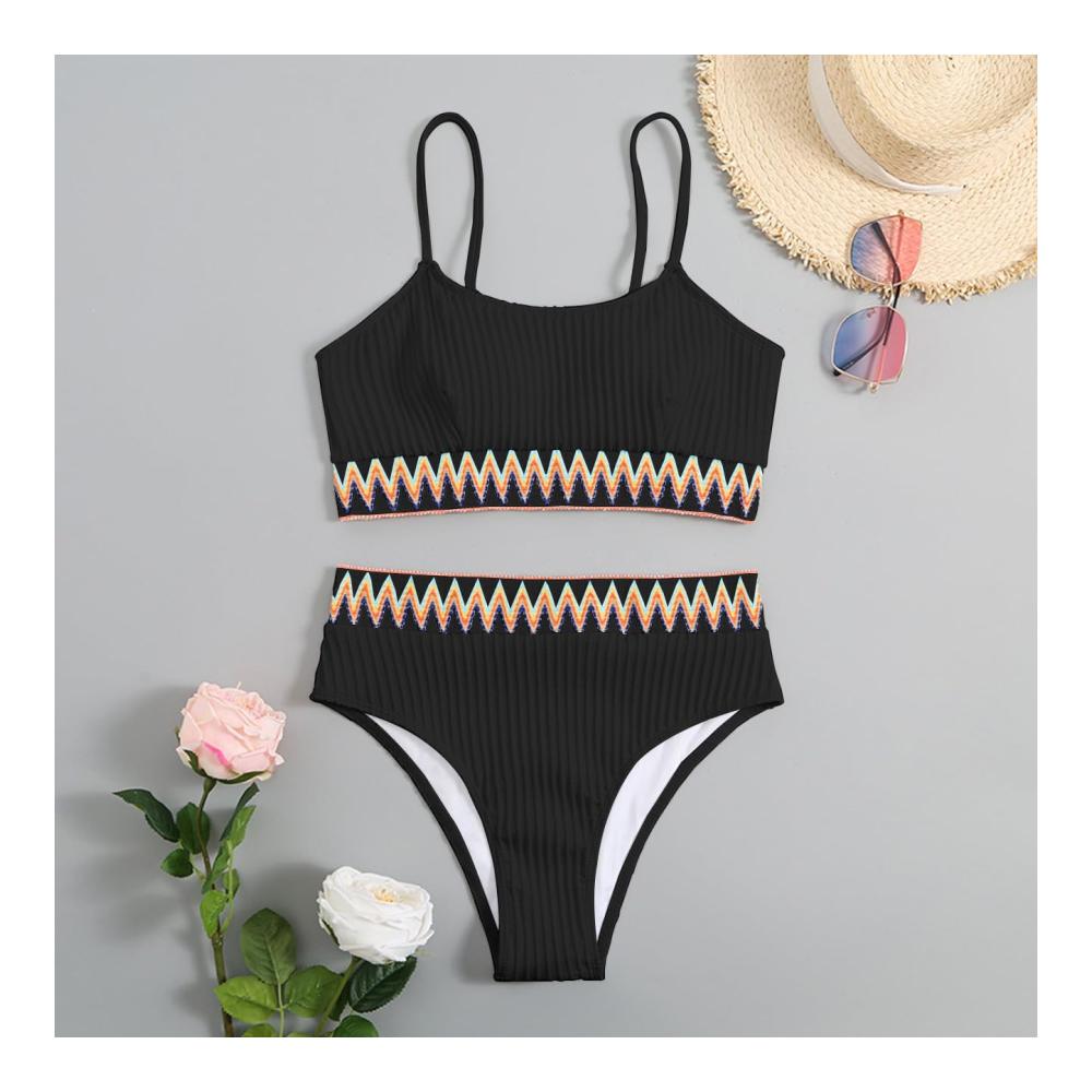 Bikini-Sets TOEECY Damen Bademode mit Push-Up-Effekt High Waist und Druckmuster - Zweiteiliger Schwimmanzug für einen sexy Look