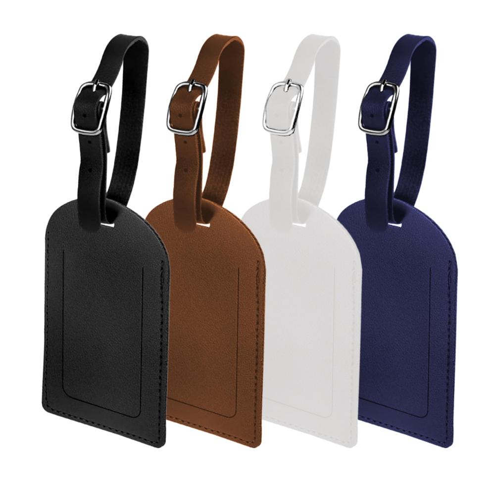 Koffer- & Taschenanhänger Set - 4 Stück Leder Namenschild ID Etikett für Koffer Reisetaschen Handtaschen Rucksäcke - Gepäckanhänger mit Adressschild - Praktisches Kofferzubehör