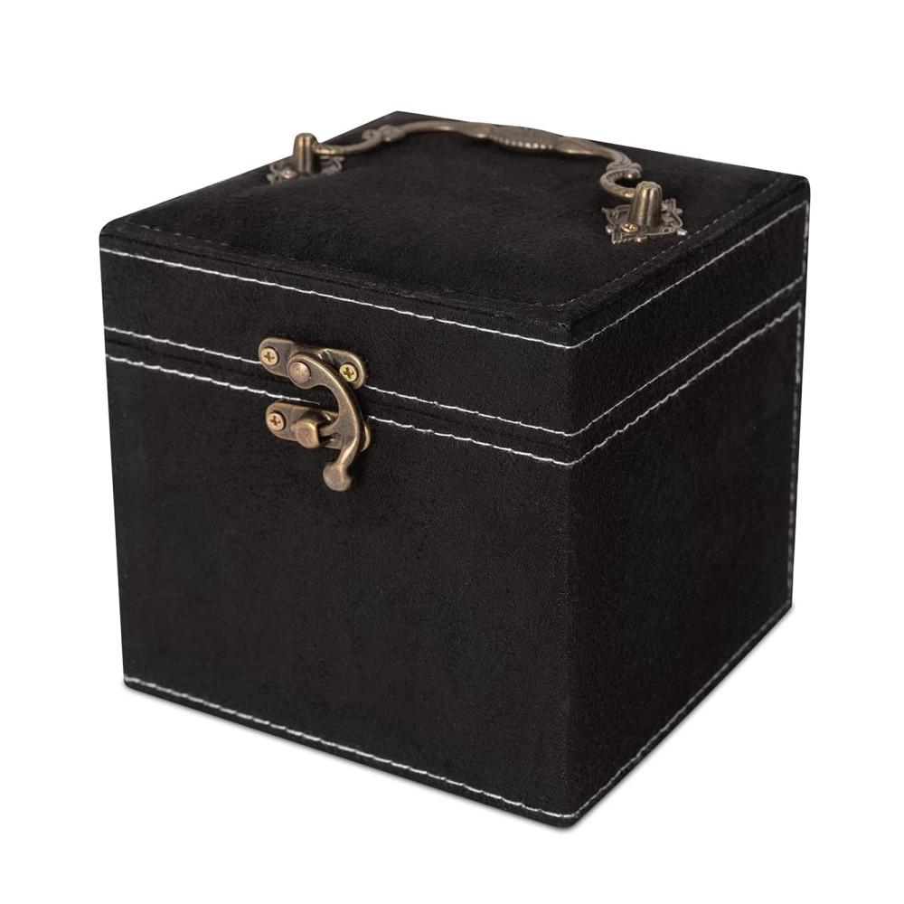 3-lagige Schmuckkästen Schatulle Damen Schmuck Organizer für Ohrringe Halsketten & Ringe (Schwarz) - Stilvolle Aufbewahrung mit Eleganz