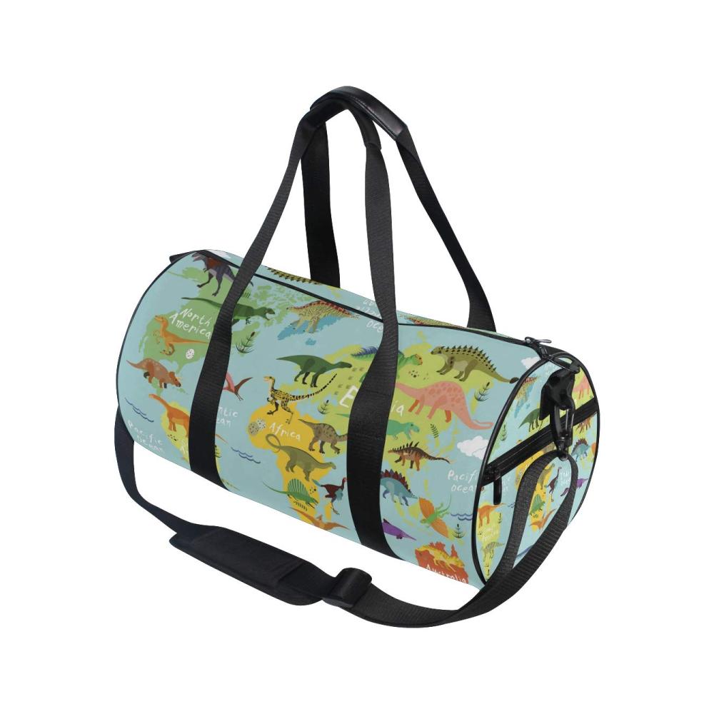 Dinosaurier-Weltkarte Reisetasche - Stylische Sport- und Reisetasche für Damen und Herren