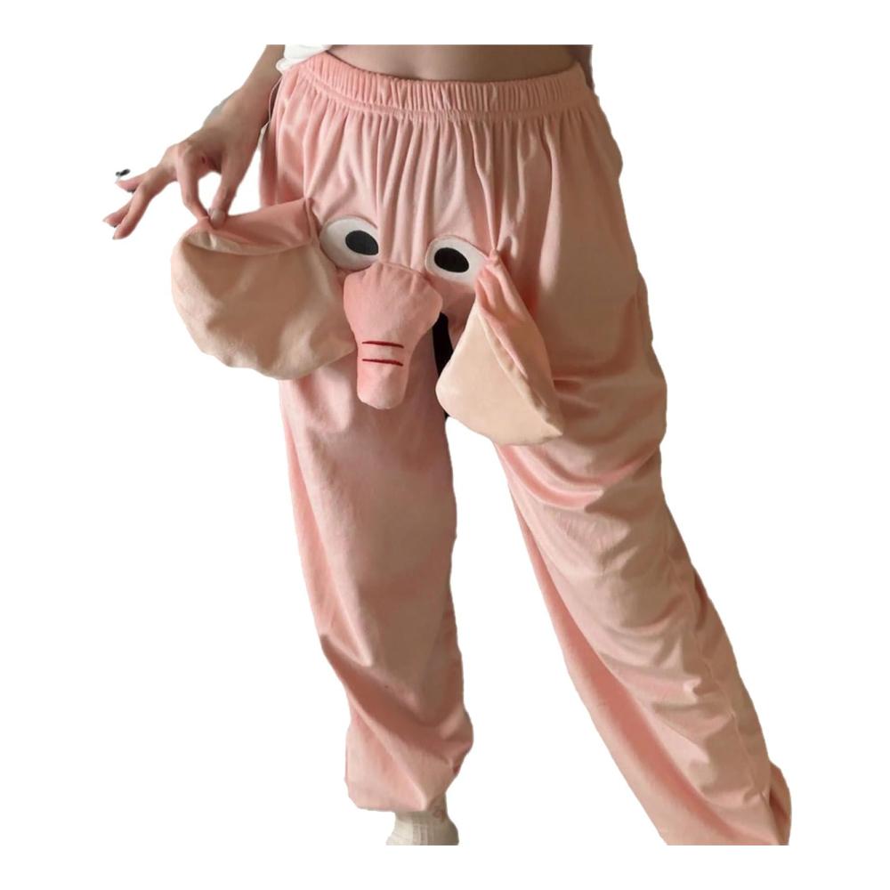 Flauschige Elefantenhose Weihnachtliche Flanell-Pyjamas für Männer und Paare