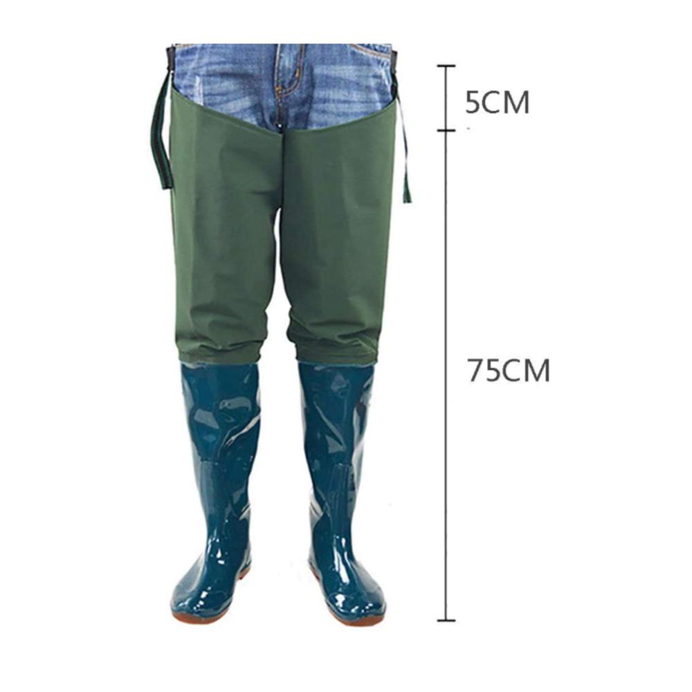 Multifunktions-Outdoor-Stiefel Wasserdichte Überknie-Angelstiefel mit weicher PVC-Sohle und atmungsaktivem Nylon – Blau Größe 41 EU
