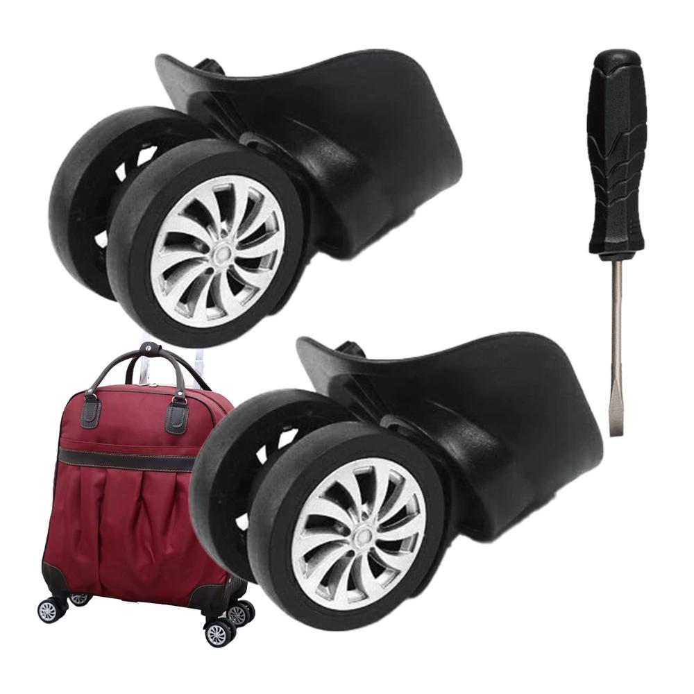 Dual Roller Wheels für Koffer - 2er Set Ersatzrollen Universal Swivel Casters für Trolley und Hartschalenkoffer - Gepäck Ersatzräder mit hoher Qualität