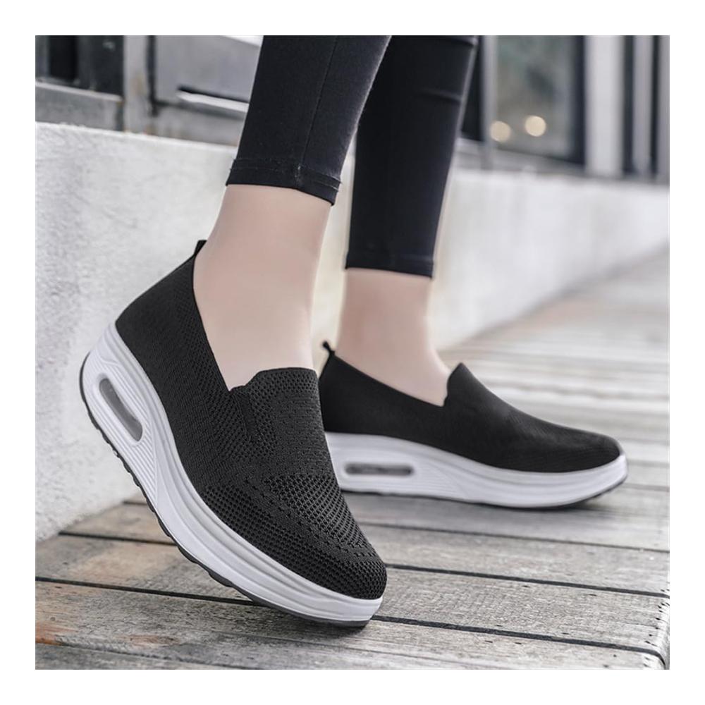 Orthopädische Damen-Sneaker Leichte Fitsshoes mit Luftkissen Fußgewölbeunterstützung und Slip-On-Design