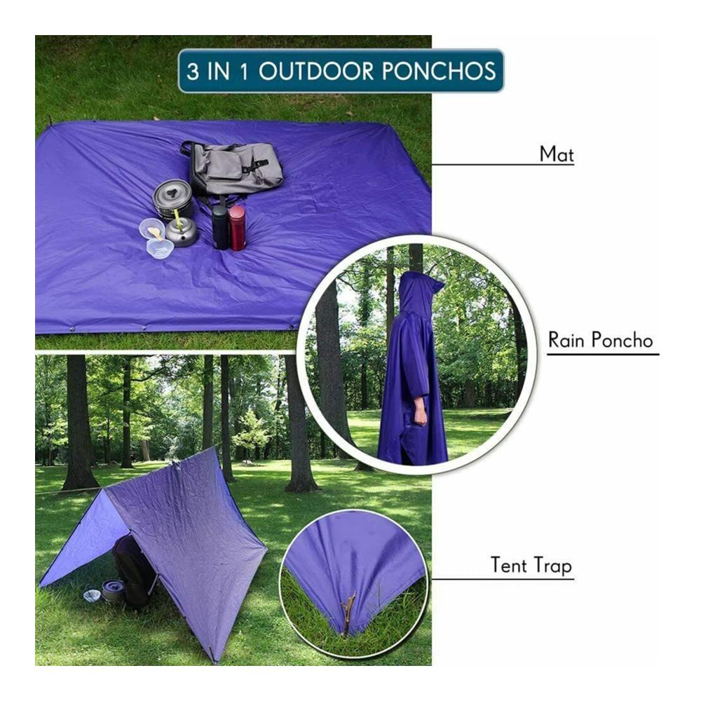 3-in-1 Herren Regenmantel mit Kapuze | Wasserdichter Markisen-Regenponcho für Outdoor-Aktivitäten