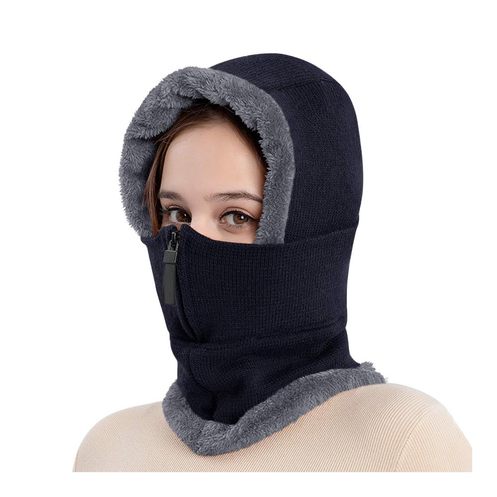 2-in-1 Strickmütze mit Balaclava für Herren und Damen - Winter Sturmhaube mit Gesichtsmaske Skimaske und Kapuze - Ideale Kopfbedeckung für Skifahren Radfahren und Motorradfahren