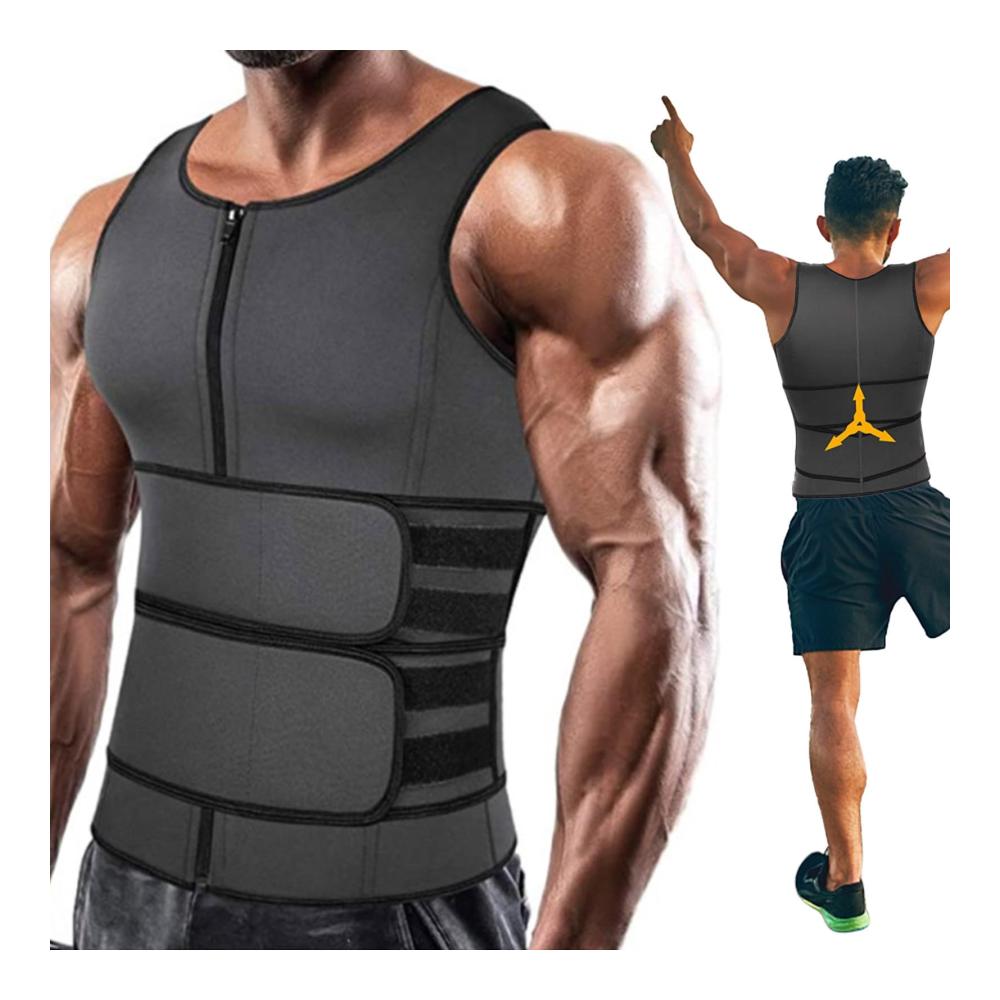 Herren Kompressionsweste Schlankheitsbody mit doppeltem Bund Sport Tanktop für bequeme Shapewear