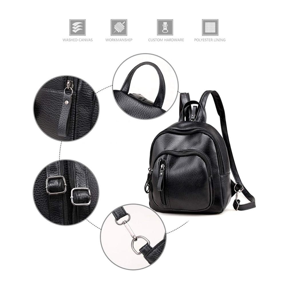 EBOOBA Mini Rucksack Stilvoller Damenrucksack aus klassischem PU-Leder - Ideal für Frauen und Mädchen Schultertasche inklusive