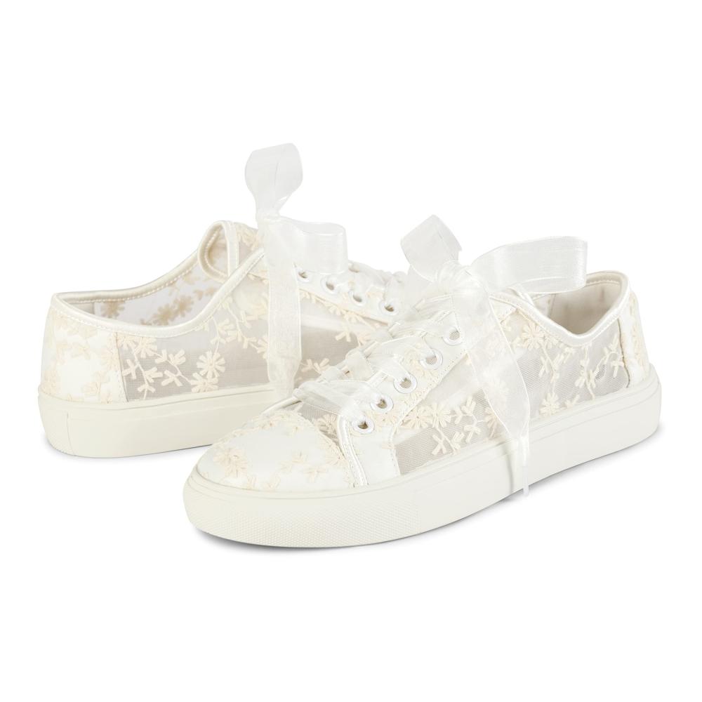 Hochzeits-Sneaker 8835 mit Spitze – Braut Tennisschuhe in bequemen Flats für die perfekte Hochzeit
