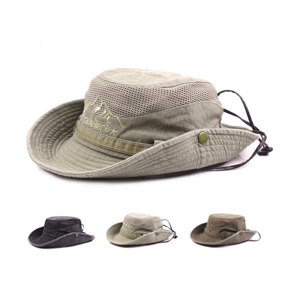 Klassischer Baumwoll-Fischerhut Sonnenhut & Safarihut für Outdoor Herren Damen - Faltbar & Einstellbar