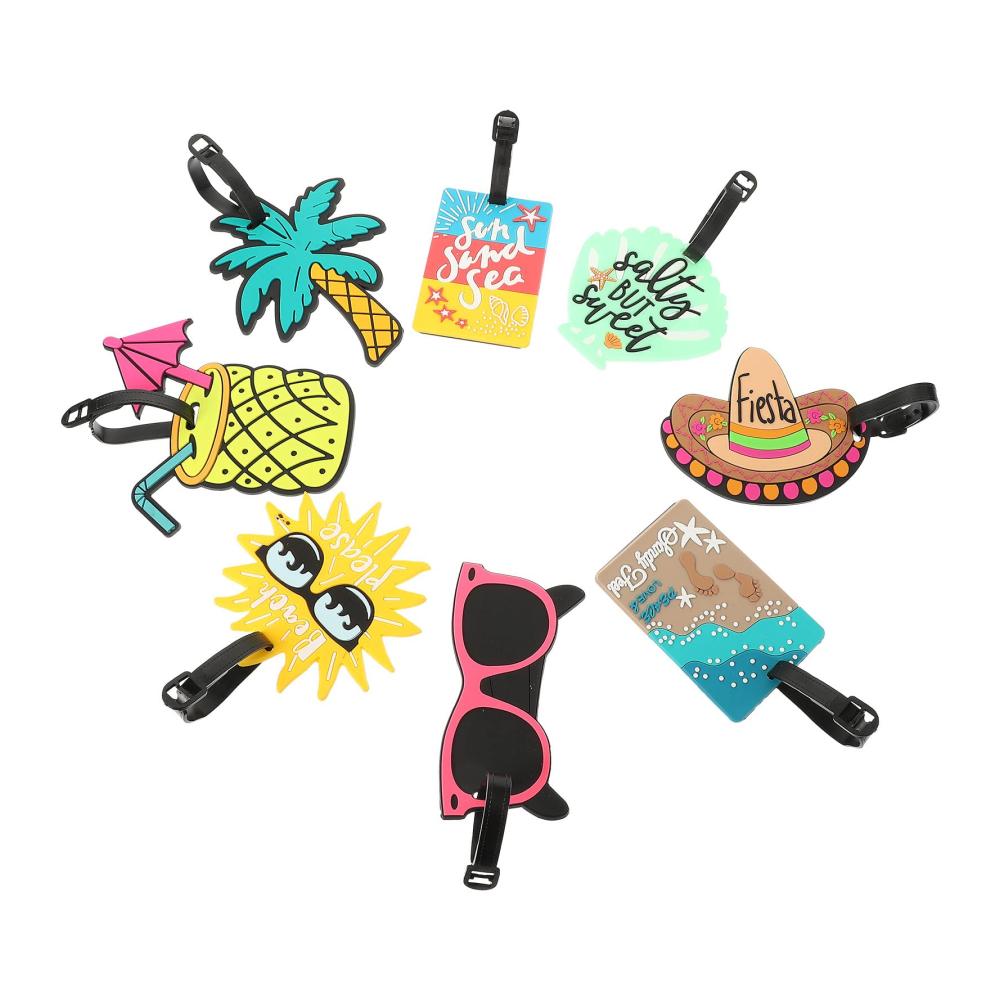 40er-Set Koffer- und Taschenanhänger - Bunte Strandmotive Gepäckanhänger mit Labels