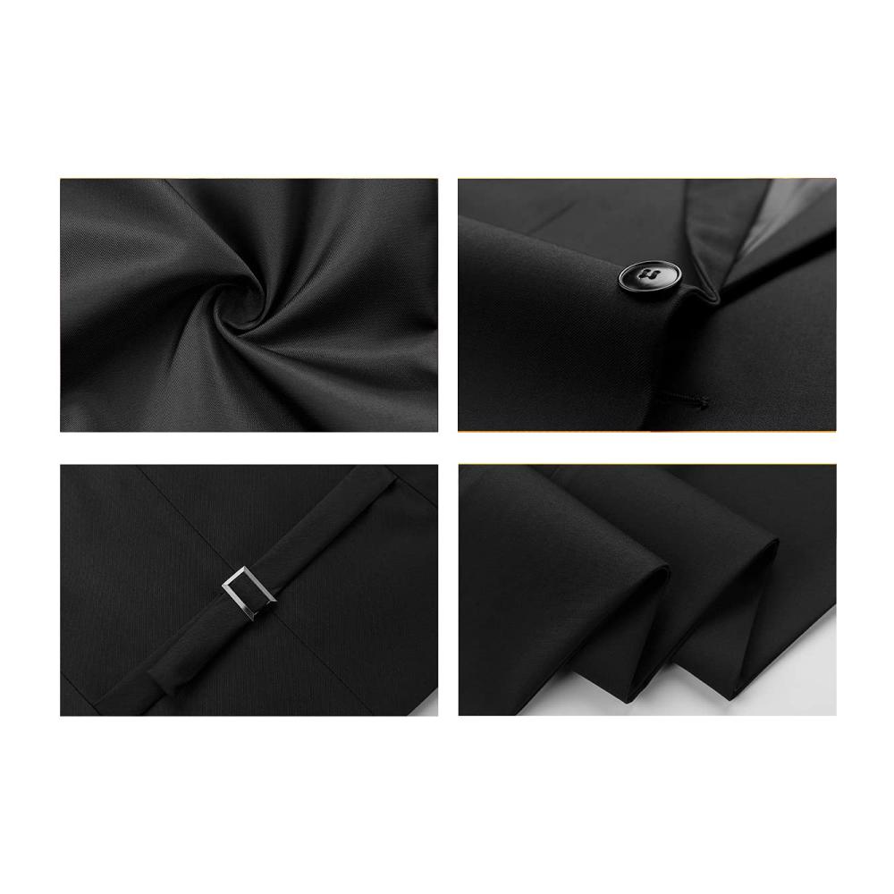 Herren Anzug Set KUDORO 3-teiliger Slim-Fit Anzug mit Einreiher Zwei Knöpfen – Ideal für Hochzeit und Business