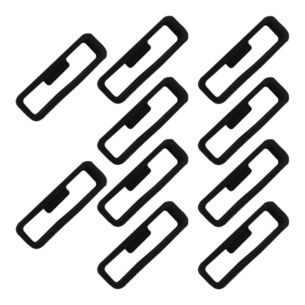 10er Pack Uhrenarmband Schlaufen - Ersatzringe für sicheren Halt Schwarz Bewegliche Ringpositionierungsschnalle - Geeignet für Huami Samsung Huawei Mi - 22 mm