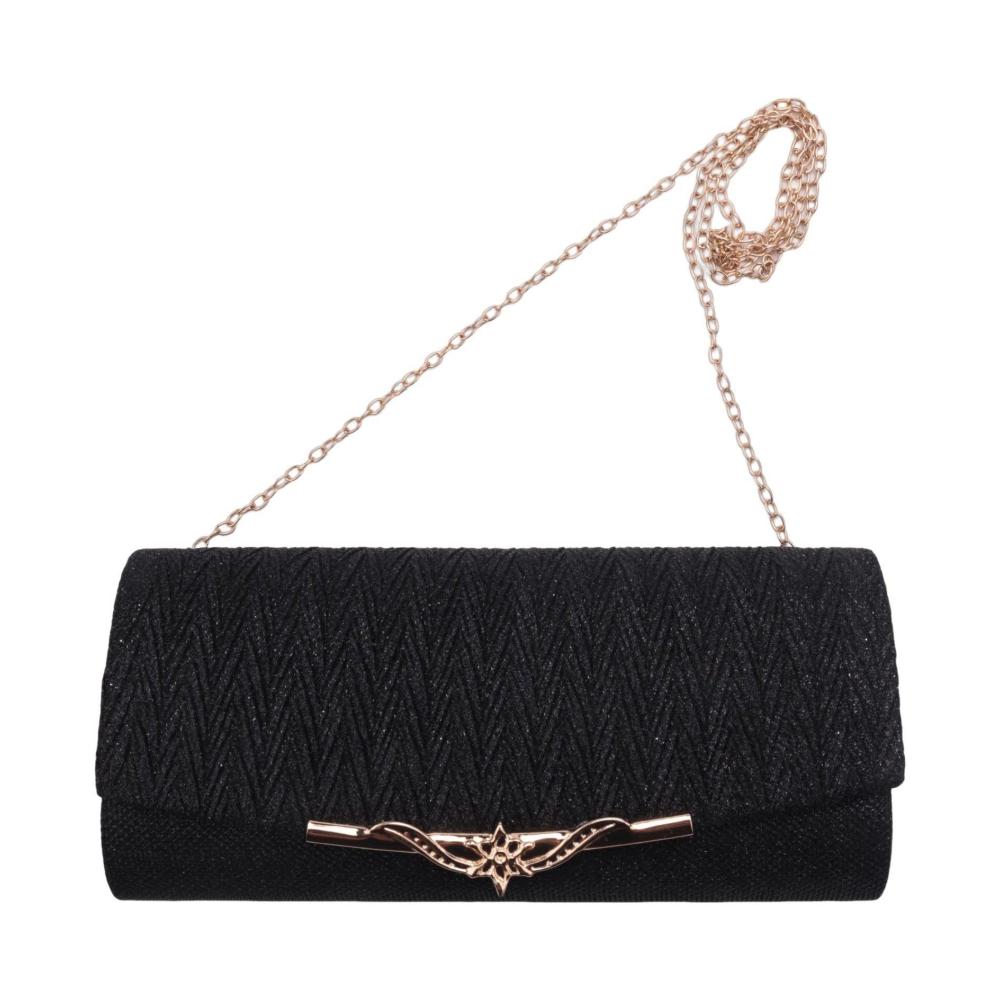 Damen Clutch Handtasche in Schwarz für Partys Hochzeiten und besondere Anlässe