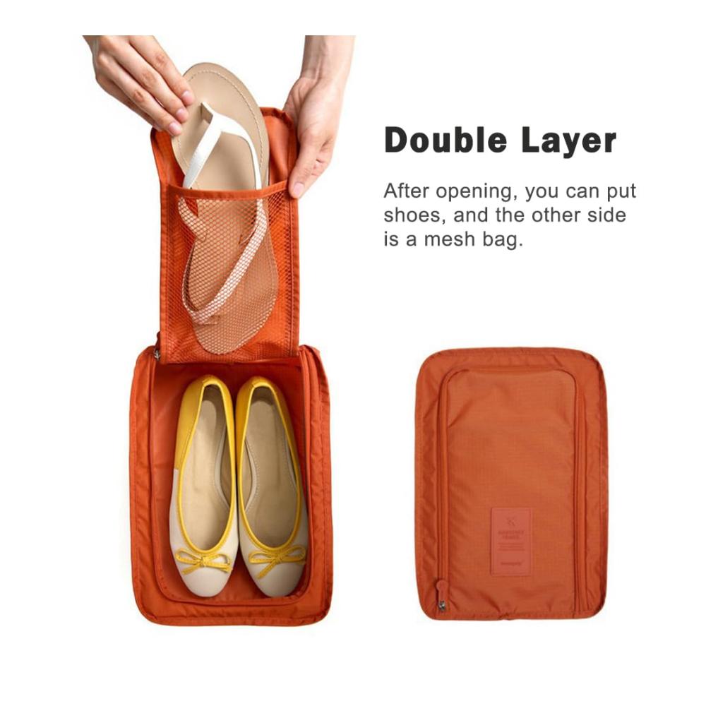 Faltbare Schuhtasche für Fitnessstudio und Reiseaufbewahrung - Doppelter Organizer
