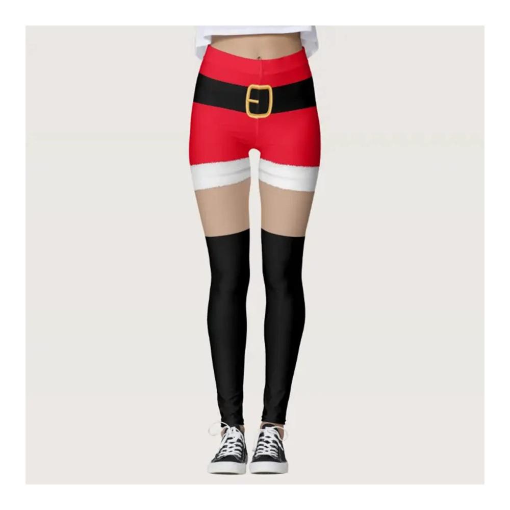 Weihnachtsleggings für Damen - Festliche Stretch-Leggings für Workout Laufen und Weihnachtskostüme