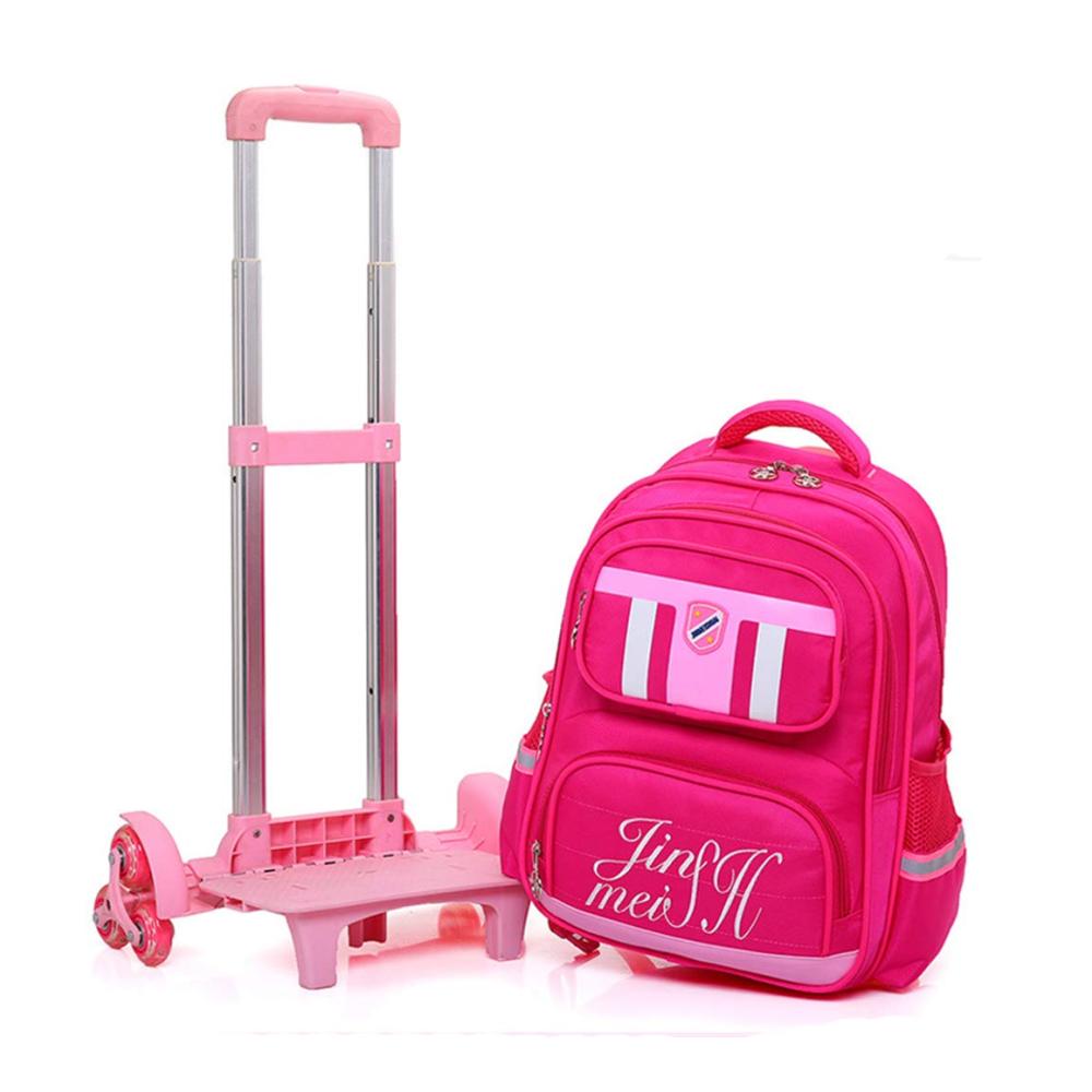 Kindergepäck mit reflektierendem Streifen und Rollen – Ideal für Mädchen und Jungen – Sicherer Schulrucksack mit 2-Rad-Design