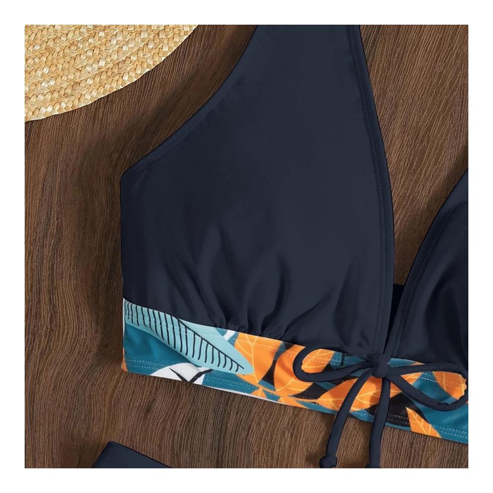 Adorling Damen Bikini Set - Sexy Lace Up Bademode mit Wickeloptik V-Ausschnitt und Zweiteiligem Badeanzug