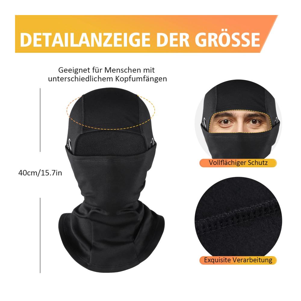 Winter Sturmhauben HEGCOIIE - 2er Set Winddichte Thermo Balaclavas für Herren und Damen Ideale Gesichtsmaske für Outdoor Sports Radfahren Skifahren Motorrad und Fahrrad