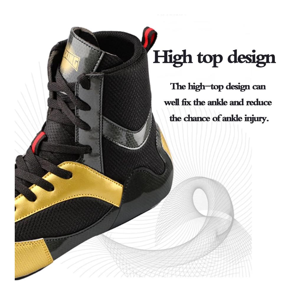 Boxschuhe für Herren - Hochwertige High-Top Boxing Shoes für Erwachsene Flexibel Langlebig Atmungsaktiv Leicht - Ideal für Bodybuilding Kreuzheben Powerlifting und Wrestling