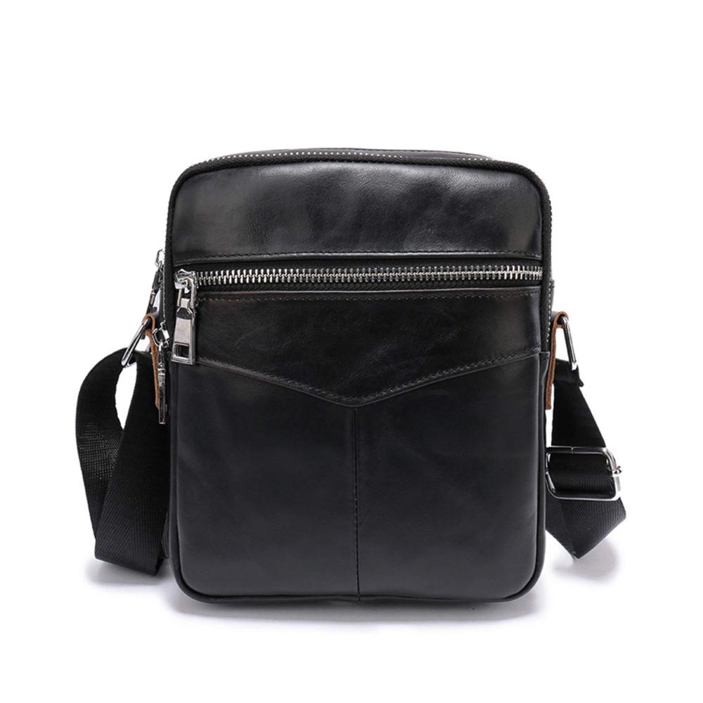 Mini Echtleder Herrentasche Stilvolle Messenger-Bag für Geldbörse Handy und Schlüssel