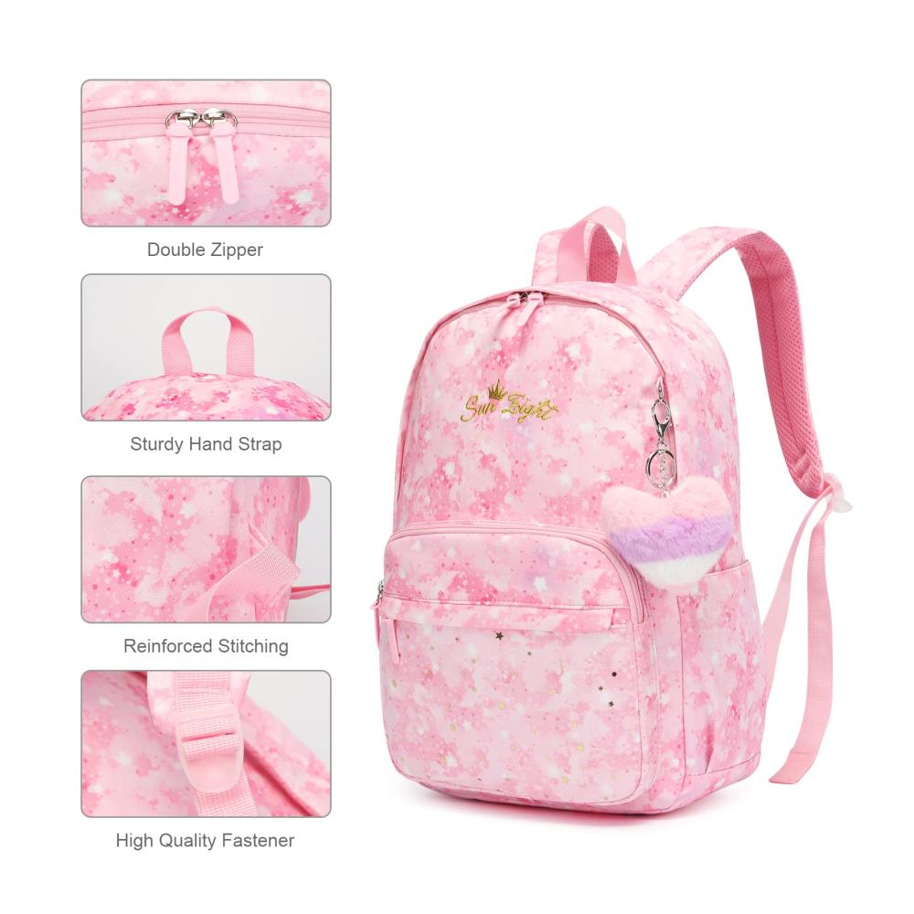 Kinderrucksäcke Caran·Y Angerat Kawaii Mädchen Schulrucksack mit Laptopfach Wasserdichter Multifunktionsrucksack für die Schule mit vielen Taschen
