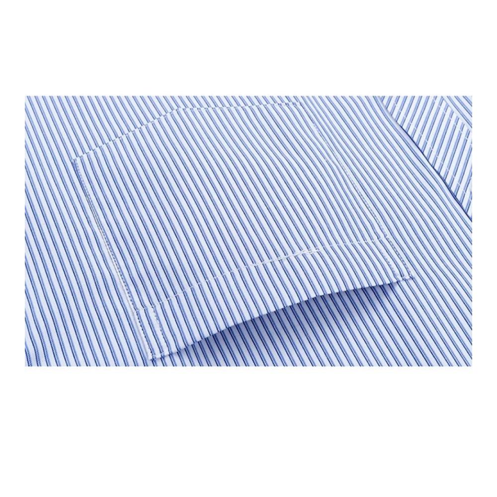 Hellblaues Langarmhemd Herren - Modisches Business-Hemd mit Streifenmuster Slim Fit Knopf Reverskragen für formelle und lässige Anlässe