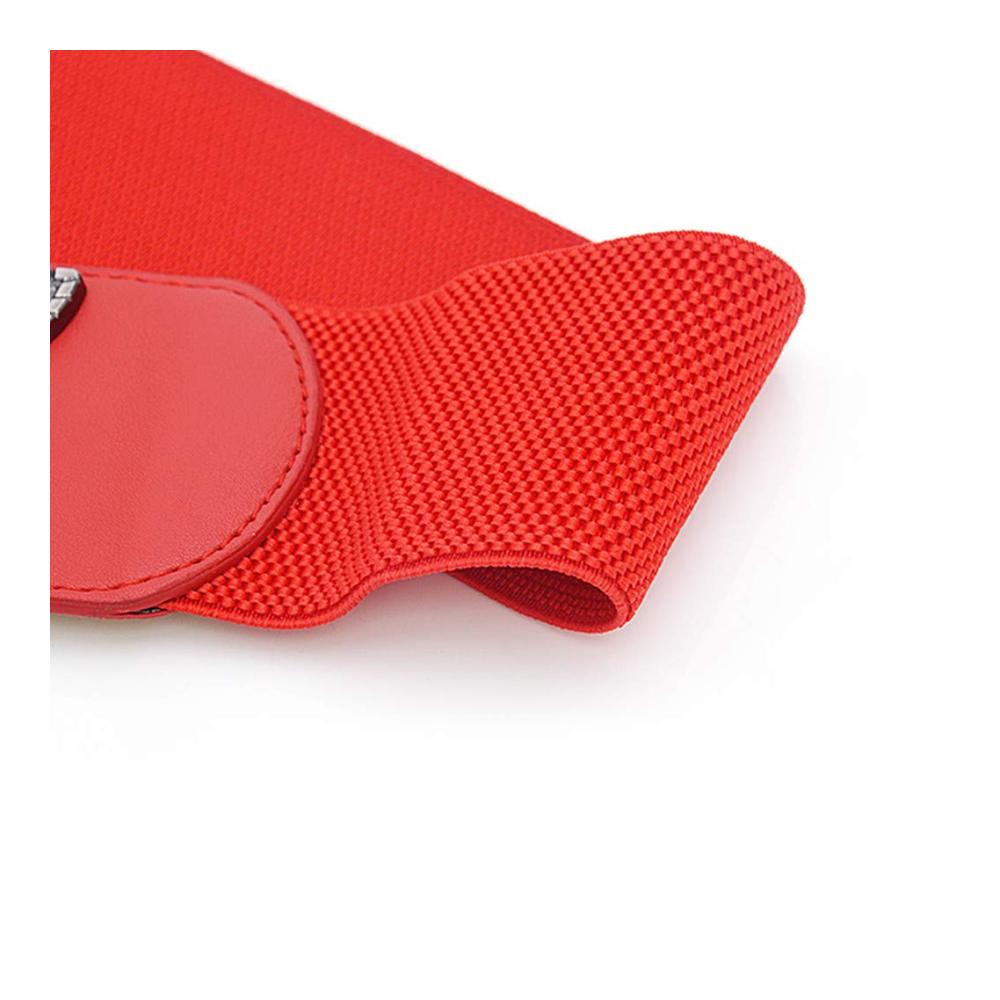 Elastischer Damen-Taillengürtel mit modischer Gürtelschnalle – Stretch Wild Fashion Gürtel für breite Bundbänder und Kleider (Rosso Einheitsgröße
