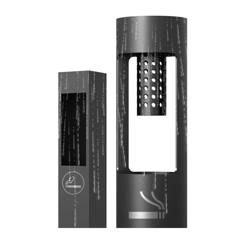 Edelstahl Standaschenbecher für draußen – Vertikaler Zigarettenbehälter mit Sammel-Mülleimer – Outdoor-Stehaschenbecher aus robustem Edelstahl (Color B1
