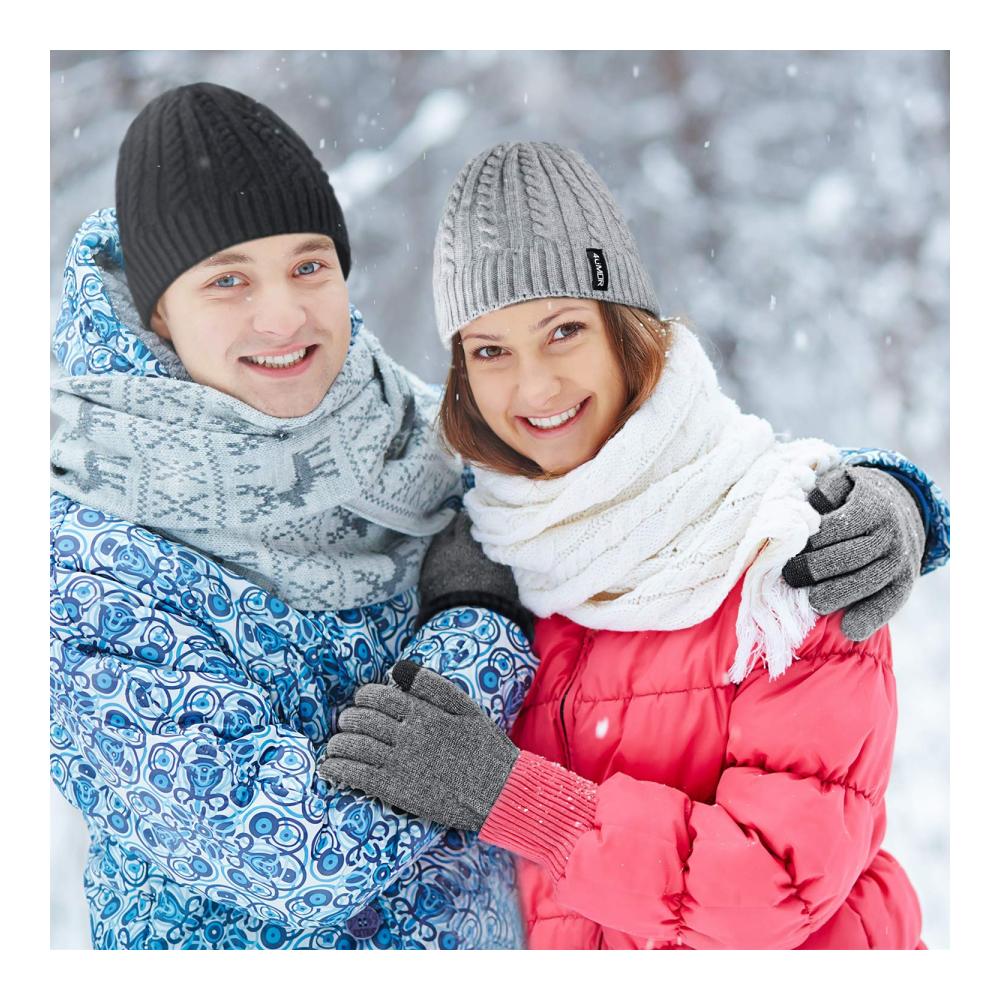 Winterhandschuhe 4UMOR - Touchscreen Sport Warm & Winddicht - Damen/Herren Skihandschuhe für Radfahren aus 15% Wolle 85% Acryl
