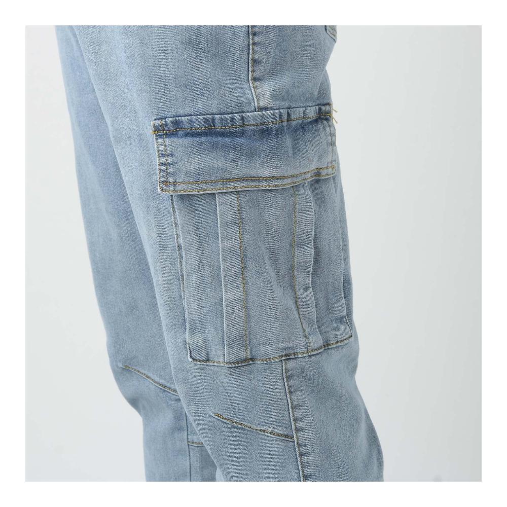 Herren Jeanshose in großen Größen - Stylische Straight Fit Outdoorhose mit Tasche Knöpfen und Slim Fit für bequeme Freizeit