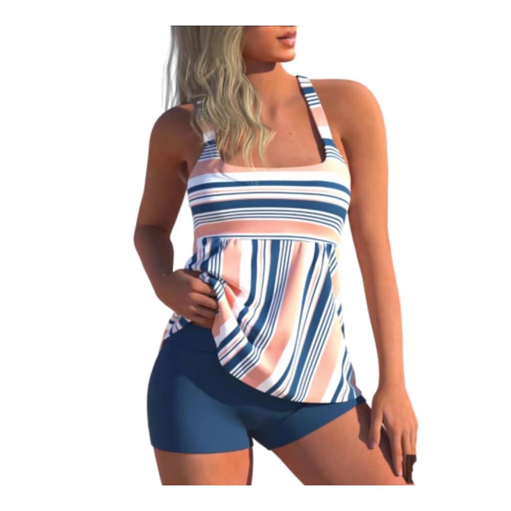 XXL Damen Badeanzug Set mit Neckholder - Übergröße 2-teilig Getrennt - Tankini-Körbchen in B-Farbe - Kurze Badeanzug-Weste für Damen S-5XL