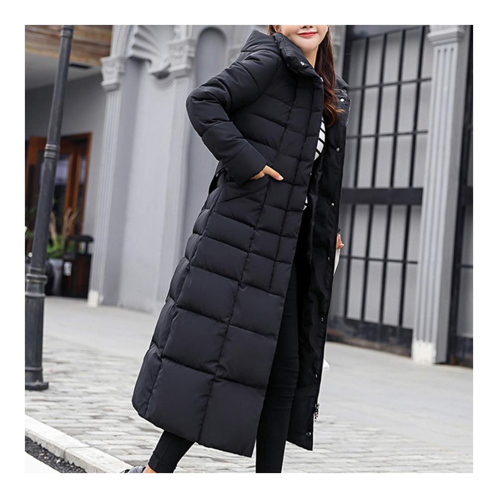 Damen Winter Daunenjacke mit Abnehmbarer Pelzkapuze | Lange Ärmel Warm Winddicht | Outdoor Puffer Mantel