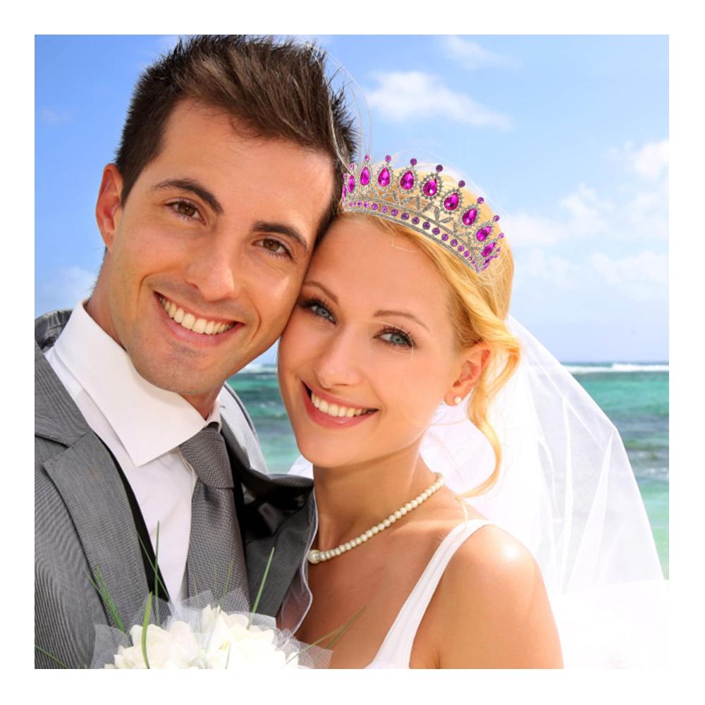 Diadem Hochzeitshaarband - Elegante Brautkopfschmuck mit Diamanten Perlen und Roségold - Braut Accessoires für Hochzeit - Perlenschmuck für Frauen - Geburtstag Tiara Kopfbänder - Hochzeitskopfschmuck Tiaras