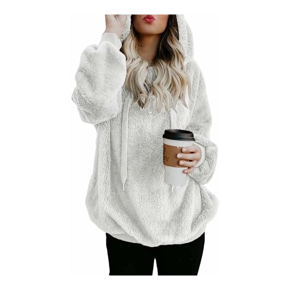 Damen Langarm Pullover mit Cutout-Details und geripptem Mock-Neck-Kragen - Strickoberteil für Herbst und Winter (B6 White