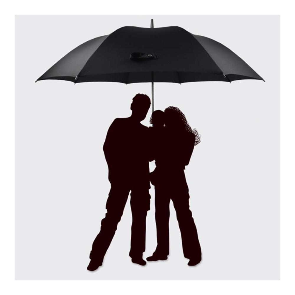 2m Golf Stockschirm - Extra Groß Winddicht & Stabil - Doppelter Baldachin 78-Zoll-Garten-Sonnenschirm Business Regenschirm für Herren (Schwarz