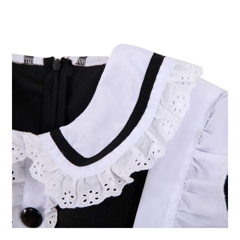 Schwarzes und weißes Dessous-Set für sexy Dienstmädchen-Cosplay Elegantes Perlenkleid für lange Café-Nächte
