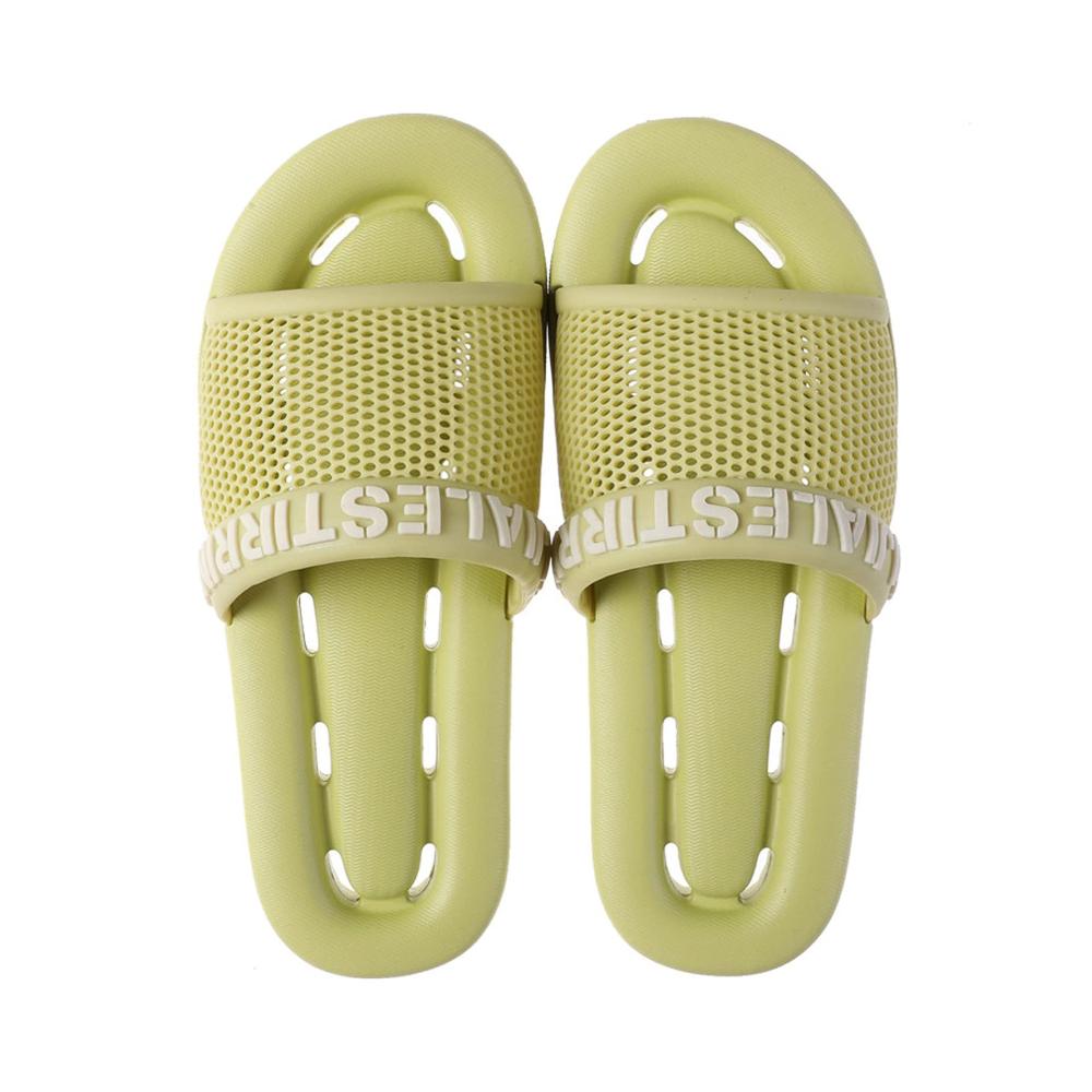 Dusch- & Badeschuhe mit rutschfesten Sohlen schnell trocknenden Drainage-Löchern ideal fürs Badezimmer - Sommer-Sandalen und Hausschuhe in Grün (Größe 35-36