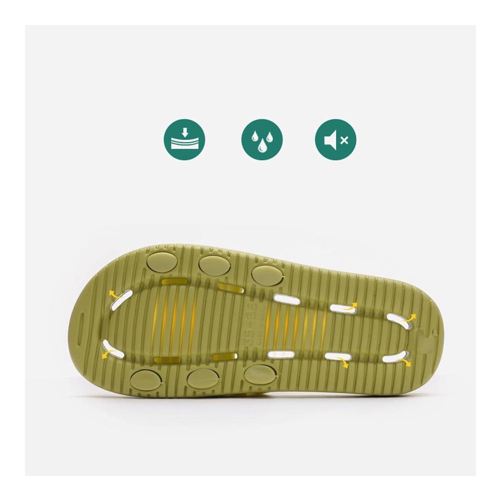 Dusch- & Badeschuhe mit rutschfesten Sohlen schnell trocknenden Drainage-Löchern ideal fürs Badezimmer - Sommer-Sandalen und Hausschuhe in Grün (Größe 35-36