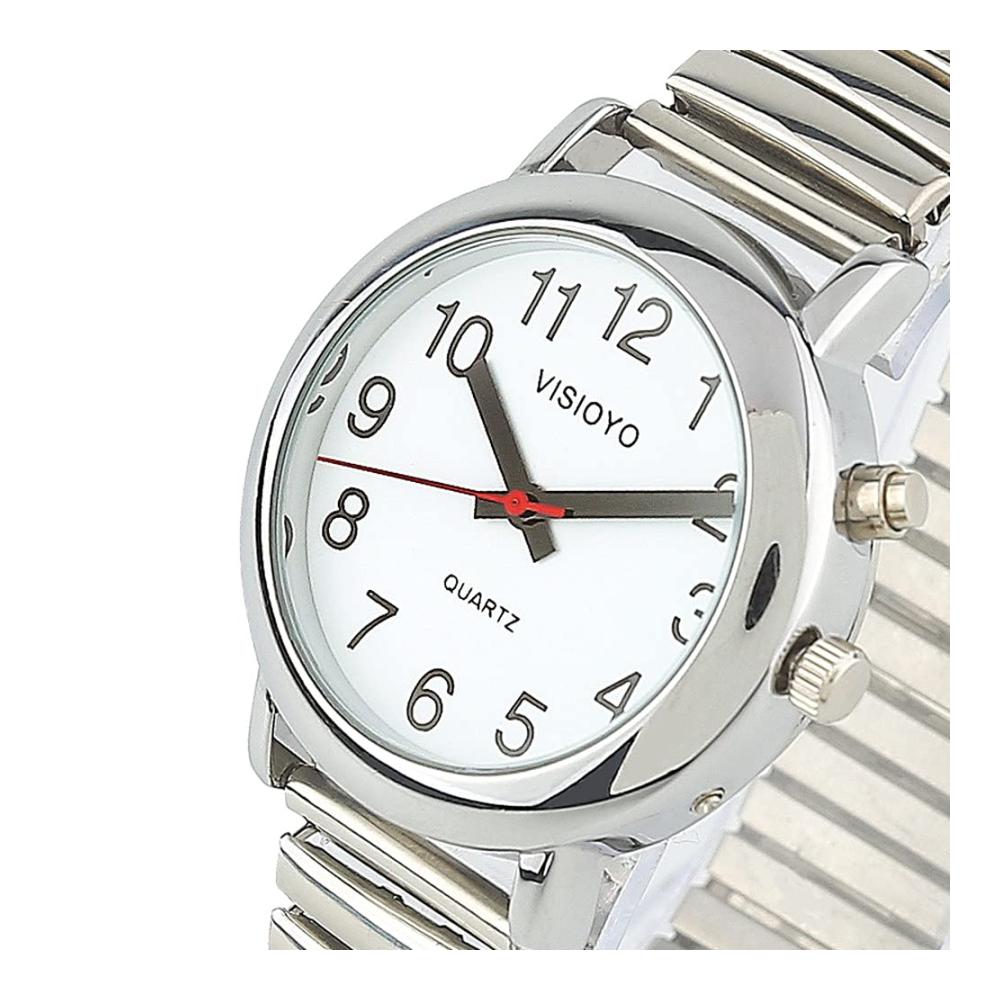 Deutsche Armbanduhr mit Alarm Datumsanzeige und weißem Zifferblatt - Elastisches Kordelzugmodell TUG-S201G
