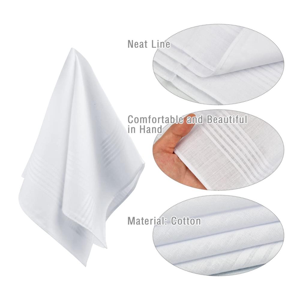 Herrentaschentücher Set - 15 Stück Weiße Stofftaschentücher 40cm aus 100% Baumwolle