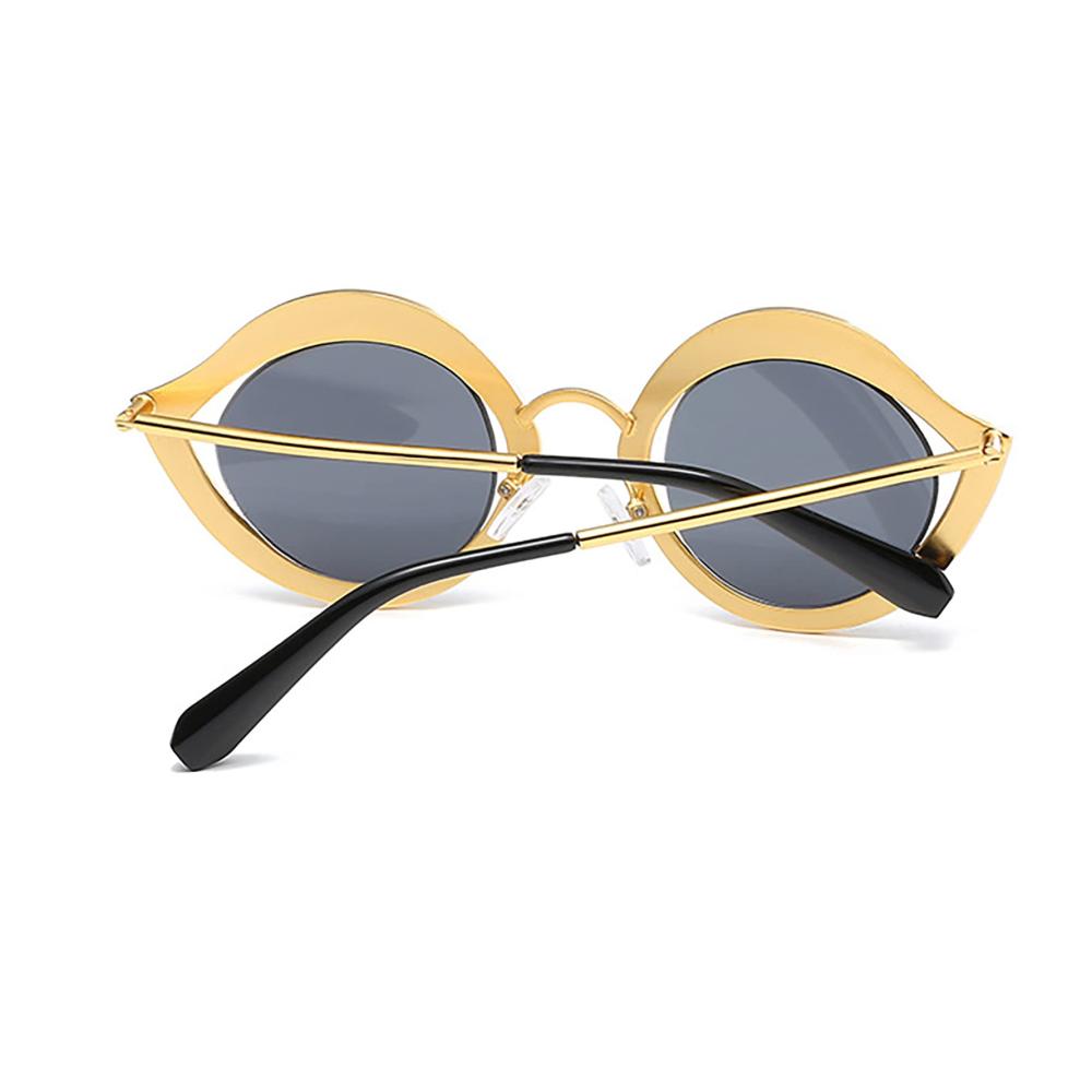 Mode-Sonnenbrille für Damen Cat-Eye-Design Metallrahmen Diamantenverzierung UV-Schutzgläser (Farbe VS
