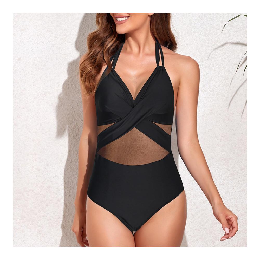 Badeanzug Damen Cut Out Monokini mit Bauchweg-Effekt Push-up Bikini High Waist Swimsuit – Sportlich-elegante Badebekleidung