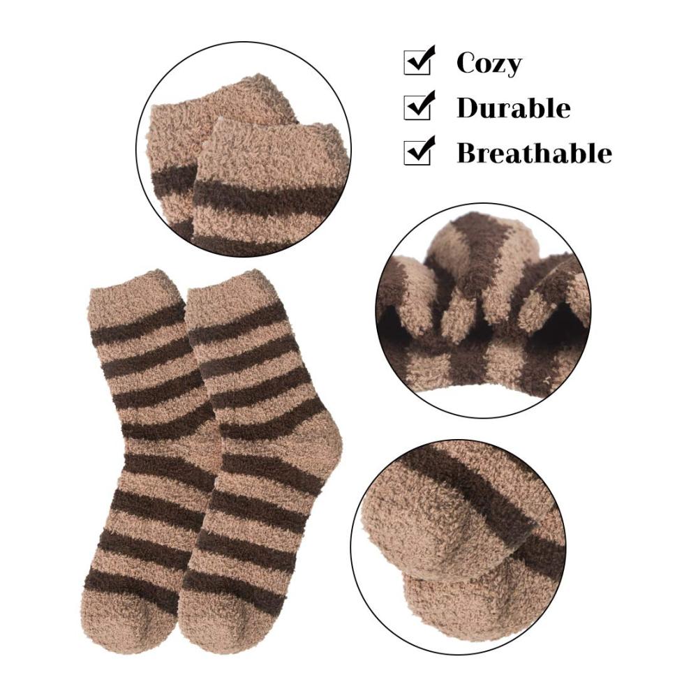 Warme Damen Kuschelsocken mit Stopper - Flauschige Winterstrümpfe in Netzmuster Design (Größe 39-42